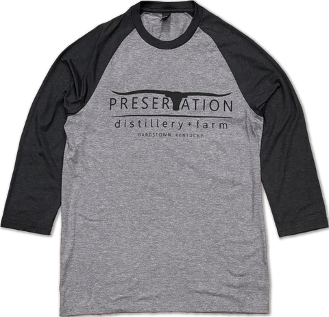 Preservation Baseball Tee - Black & Gray